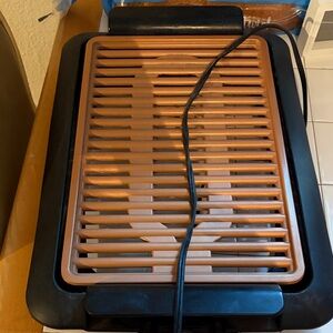 Electric Indoor Grill with Copper-Tone Grill Plate